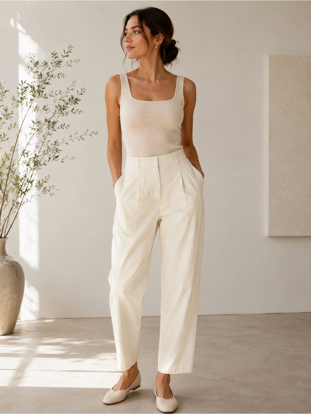 Zara cotton and hemp barrel/ballon pants